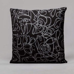 Cushion x Herringbone Edition Black fabric Dark Grey artwork · €195 · ASGER JORN | CURATED BY DOMICILECULTURE