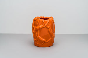 Open image in slideshow, Persimmon Orange Vase The Absurd Made Flesh by Michael Kvium · €220 · RAAWII | CURATED BY EYEDS

