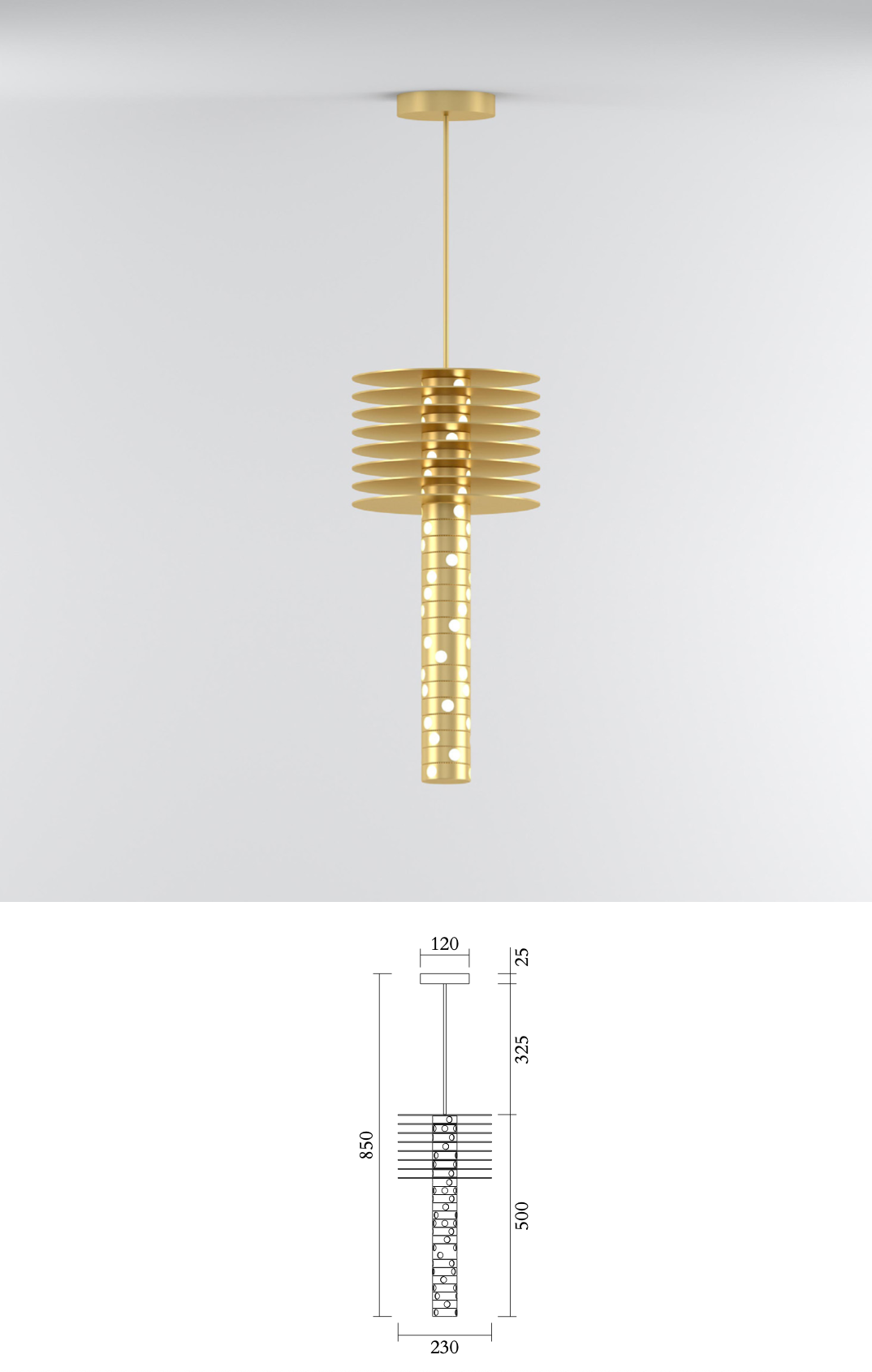 Discs Stacks 477 Brass Discs Pendant Light · €3850 · ATELIER ARETI | CURATED BY EYEDS