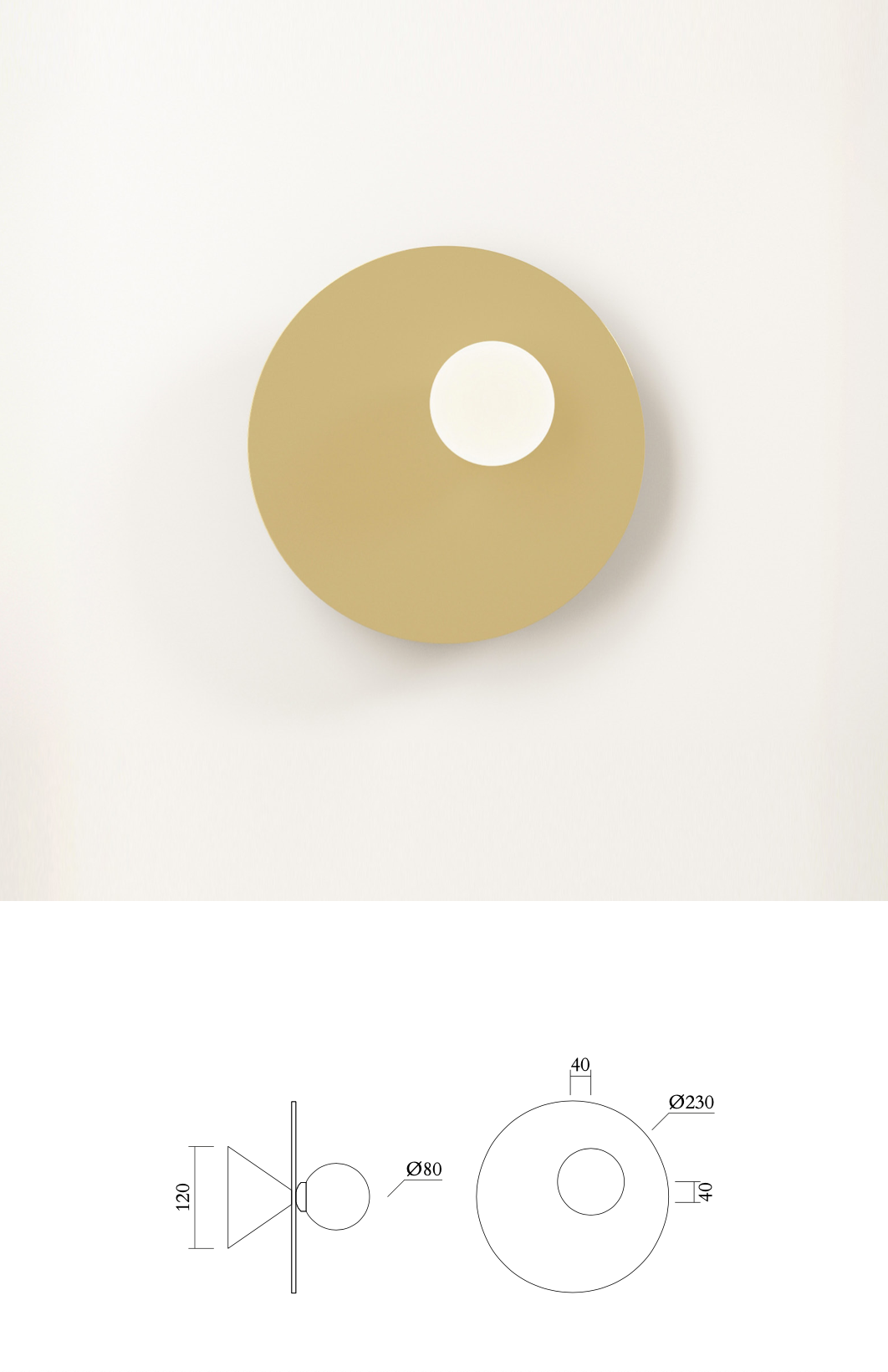 Disc & Sphere 140 Wall Light Asymmetric · €505 · ATELIER ARETI | CURATED BY EYEDS