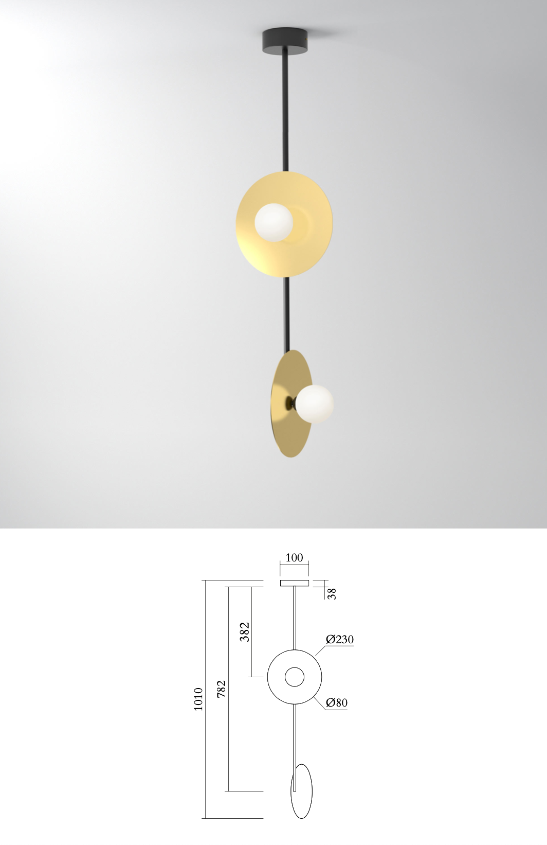 Disc & Sphere 140 Pendant Light Vertical 2 · €1140 · ATELIER ARETI | CURATED BY EYEDS