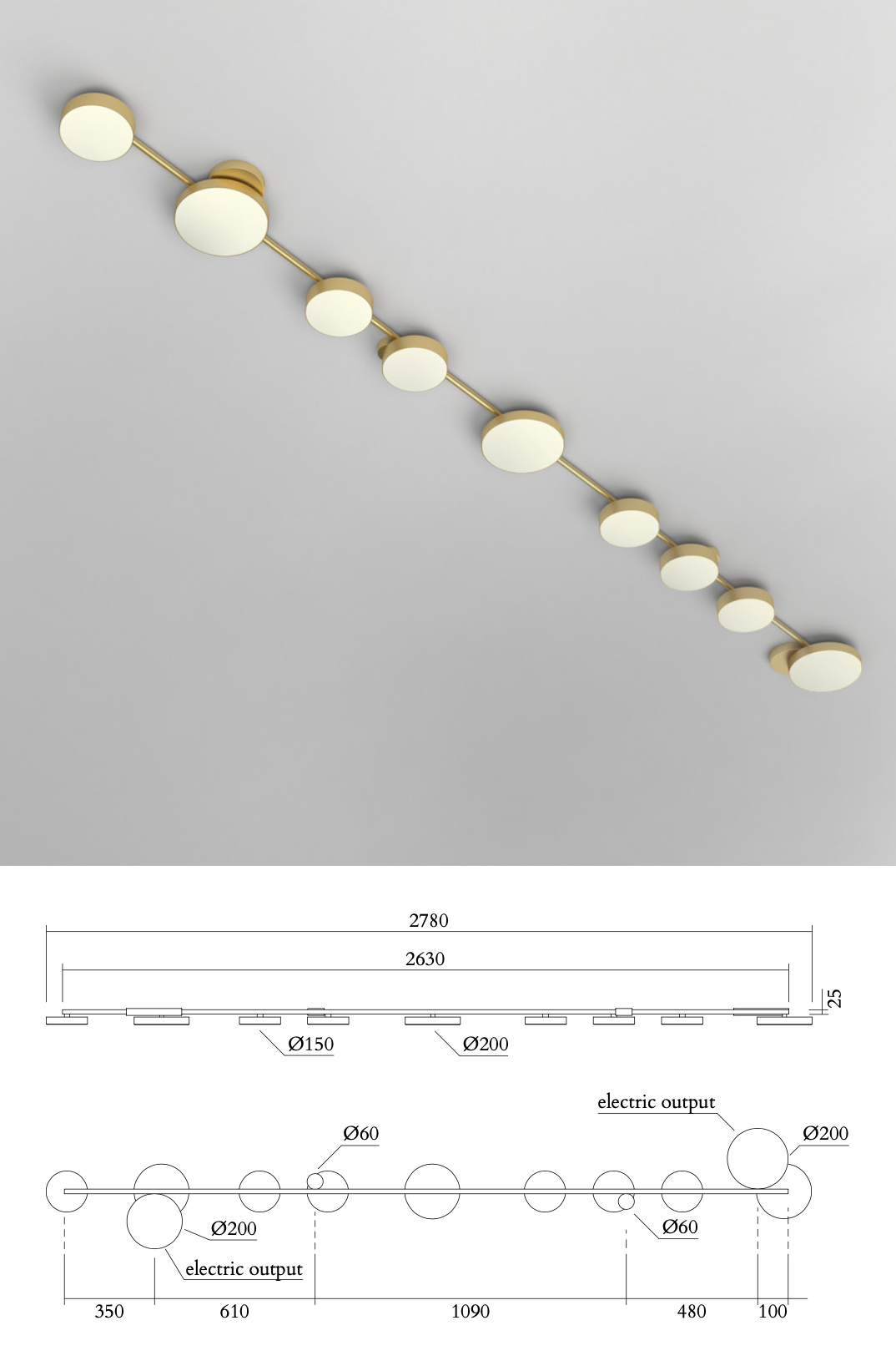Line, Globes & Discs 320 Ceiling Light 9 Circles · €3350 · ATELIER ARETI | CURATED BY EYEDS