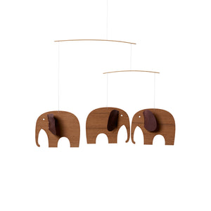 Baby Elephants 3 Teak Wood Mobile · €100 · FLENSTED | CURATED BY EYEDS
