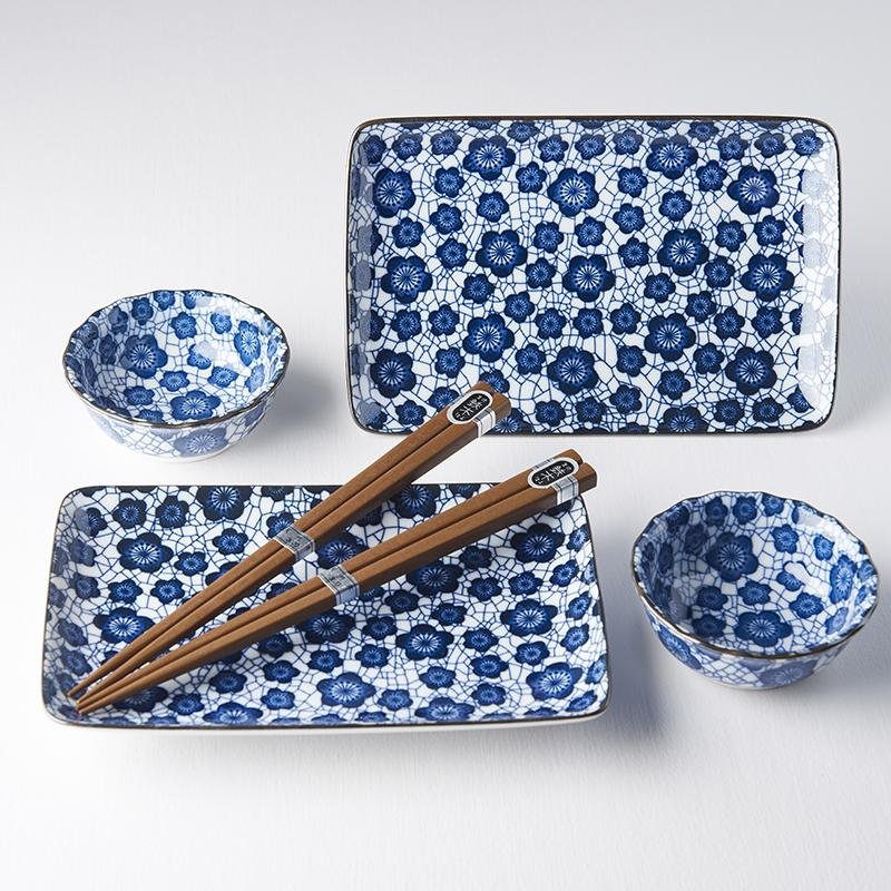 Blue, & White Sushi Set Blue Plum Design · €50 · CURATED BY EYEDS