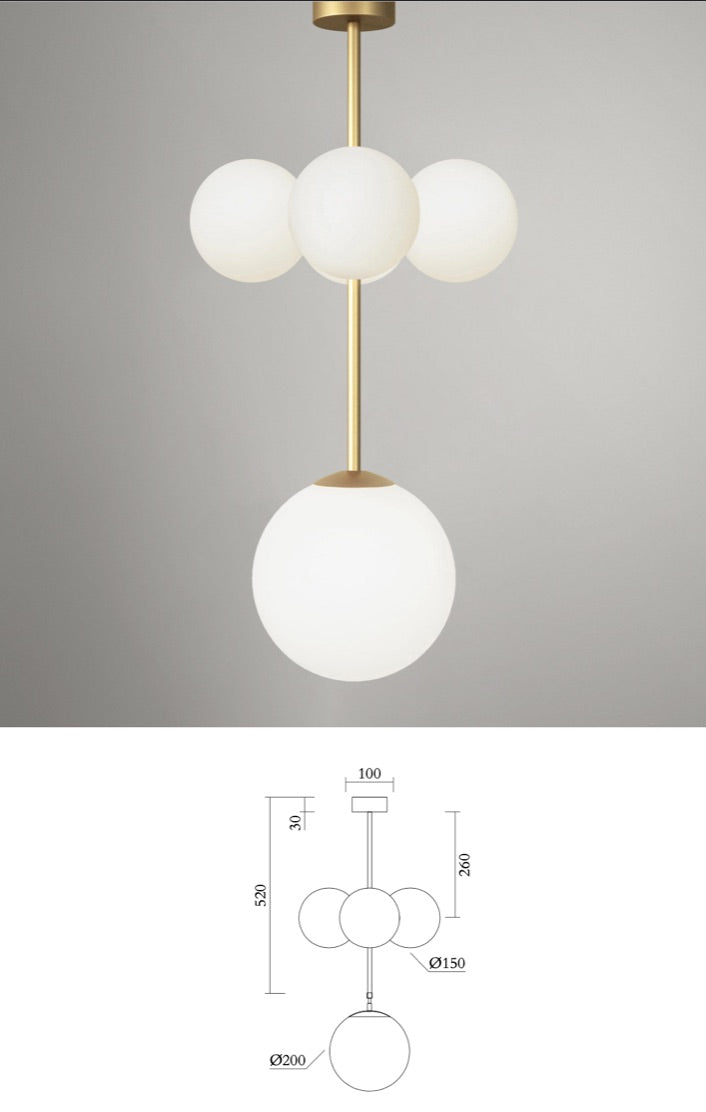 Axis 177 Pendant Light 4 + 1 Glass Globes · €1160 · ATELIER ARETI | CURATED BY EYEDS