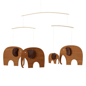 Elephant Party Teak Wood Mobile · €200 · FLENSTED | CURATED BY EYEDS