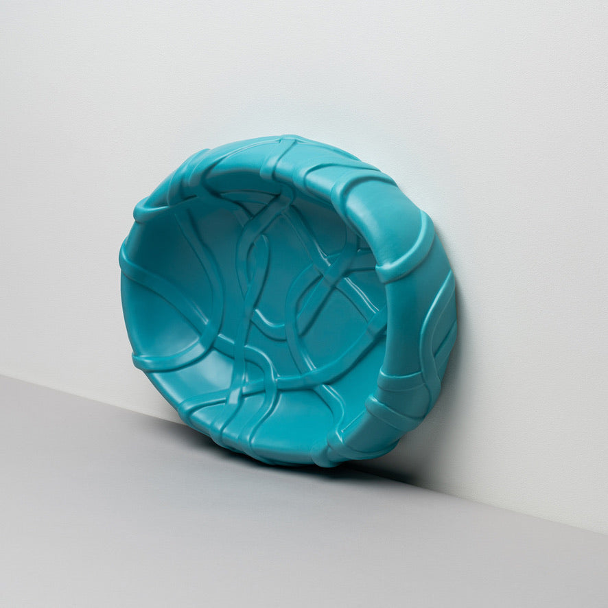 Azure Blue Centrepiece platter The Absurd Made Flesh by Michael Kvium · €360 · RAAWII | CURATED BY EYEDS